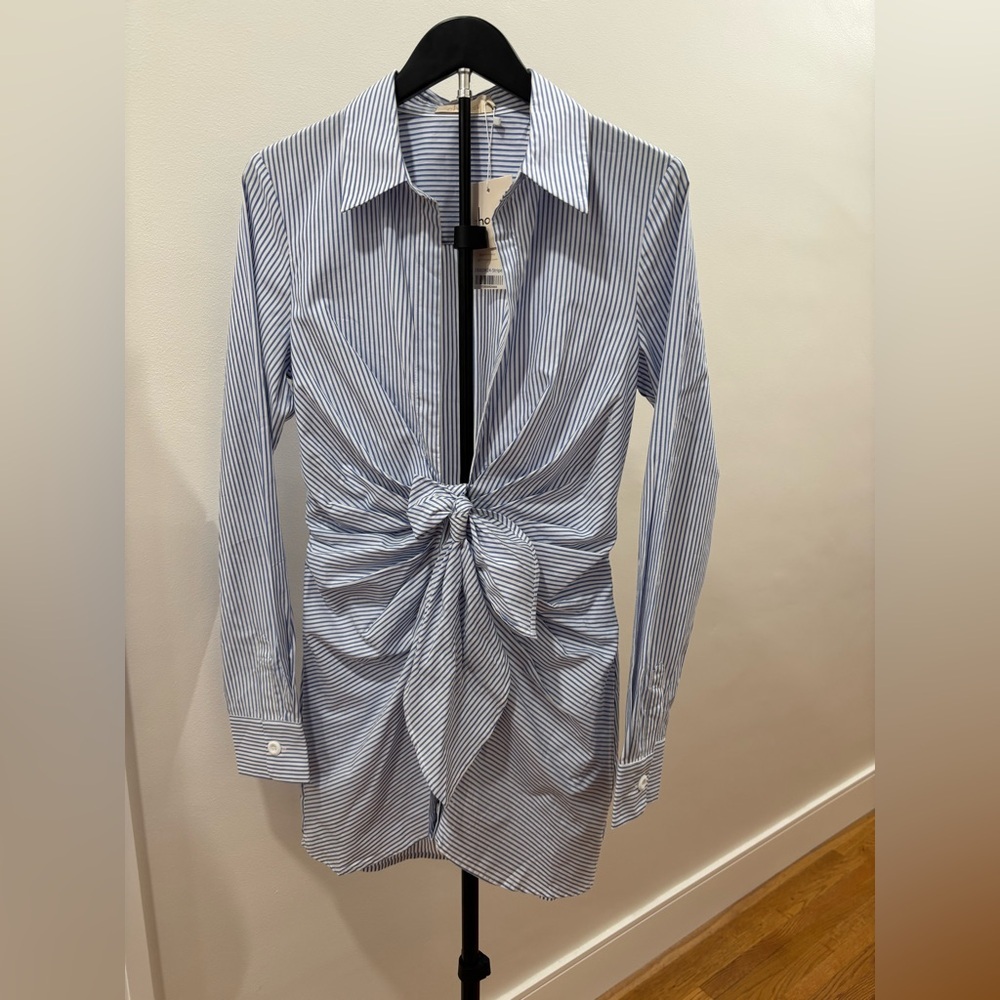251. NWT Choosy Crosby St Tie- Front Shirt Dress - Picture 2 of 11